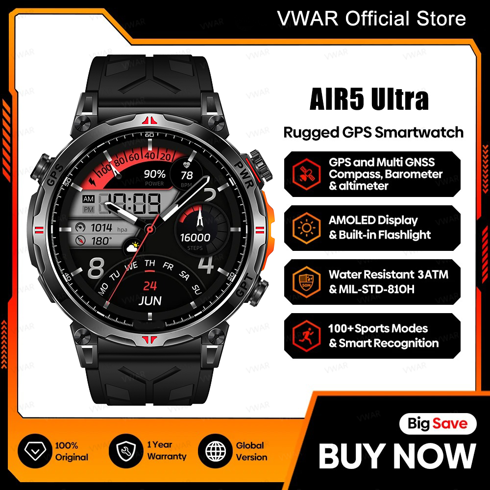 Watch Vs Smartwatch - Smartwatch GPS VWAR 2025 Baru Layar