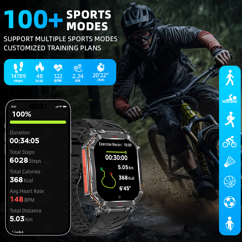 LIGE Jam Tangan Pintar GPS 450 - Altimeter Compass Watch ulasan dan harga