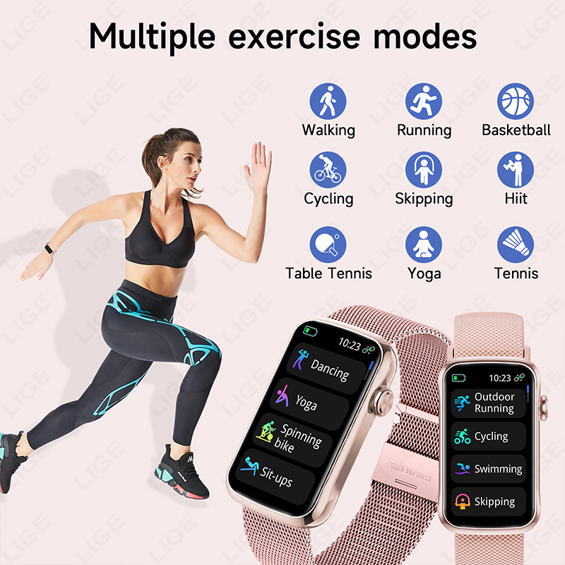 LIGE Jam Tangan Pintar 1.47''  - Smartwatch Watches For Girls ulasan dan harga