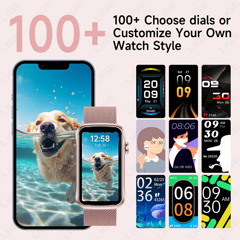 LIGE Jam Tangan Pintar 1.47''  - Smartwatch Watches For Girls ulasan dan harga