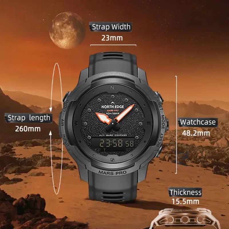 Jam Tangan Pria NORTH EDGE unt - Altimeter Compass Watch ulasan dan harga