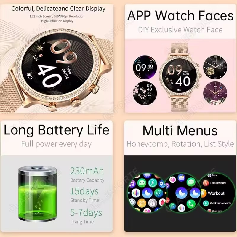 Jam Tangan Pintar Wanita yang  - Watches Ladies Smartwatch ulasan dan harga